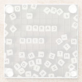 Carpe Diem Scramble Letter Tegels Glazen Onderzetter (Achterkant)