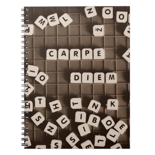 Carpe Diem Scramble Letter Tegels Notitieboek (Voorkant)