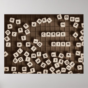 Carpe Diem Scramble Letter Tiles Poster