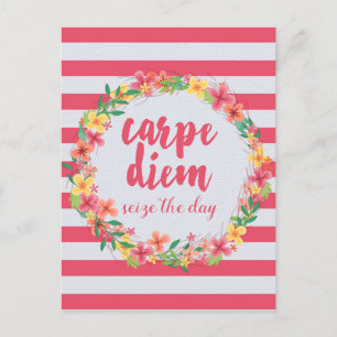 Carpe Diem / Seize de dag roze prijsopgave Briefkaart