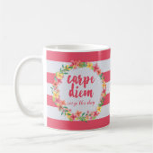 Carpe Diem / Seize de dag roze prijsopgave Koffiemok (Links)