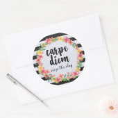 Carpe Diem / Seize het dagcitaat Ronde Sticker (Envelop)