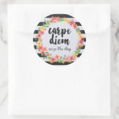 Carpe Diem / Seize het dagcitaat Ronde Sticker (Tas)