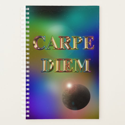 Carpe diem "seize the day" achterste regenbooghart planner (Voorkant)
