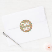 Carpe diem, Seize the day, Colorful Pattern Ronde Sticker (Envelop)