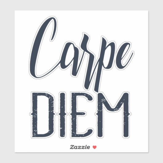 Carpe Diem Seize The Day Zwart Schrift Sticker (Vel)