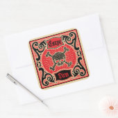 Carpe Diem Skull Vierkante Sticker (Envelop)