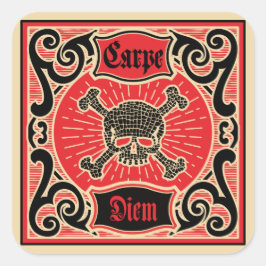 Carpe Diem Skull Vierkante Sticker