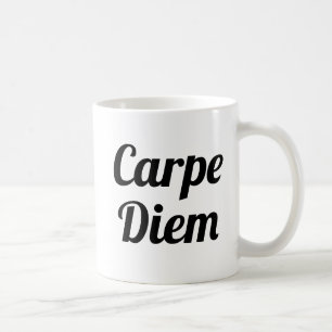 Carpe Diem   Slogan-Mok   handgeschreven typologie Koffiemok