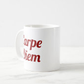 Carpe Diem | Slogan-Mok | handgeschreven typologie Koffiemok (Voorkant links)