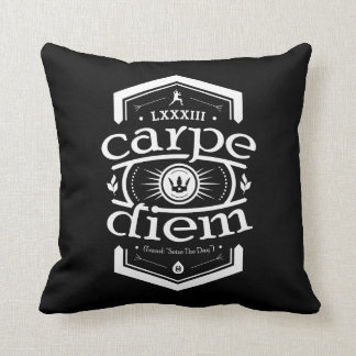 Carpe Diem - Square Sierkussen - zwart