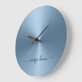 Carpe Diem Steel Blue Metallic Style Acrylic Grote Klok (Hoek)