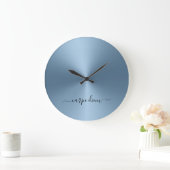 Carpe Diem Steel Blue Metallic Style Acrylic Grote Klok (Huis)