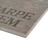 Carpe Diem stenen glazen snijplank (Hoek)