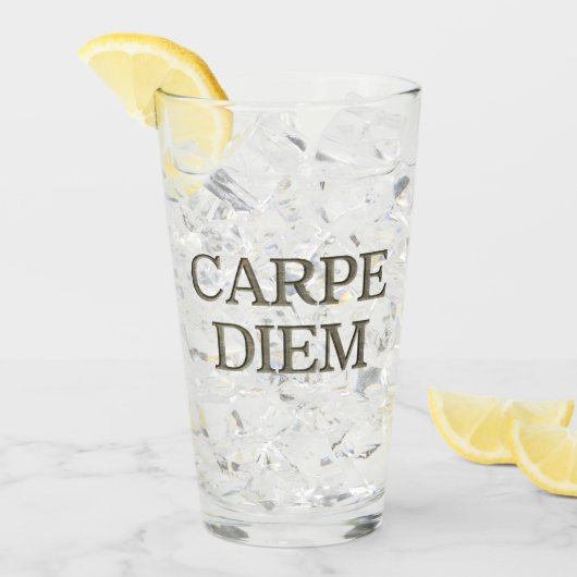 Carpe Diem Stone glazen tumbler (Voorkant ijs)