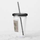 Carpe Diem Stone grijze acryl tumbler Acryl Drinkbeker (Links)