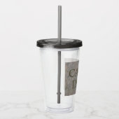 Carpe Diem Stone grijze acryl tumbler Drinkbeker (Rechts)