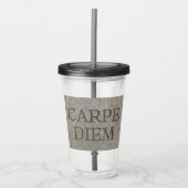 Carpe Diem Stone grijze acryl tumbler Drinkbeker (Voorkant)