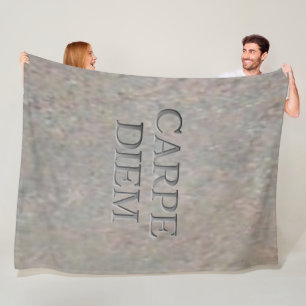 Carpe Diem Stone large fleece deken
