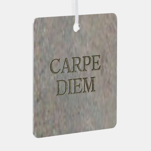 Carpe Diem Stone metal square ornament (Voorkant Rechts)