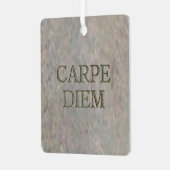 Carpe Diem Stone metal square ornament (Voorkant links)
