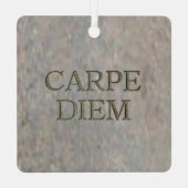 Carpe Diem Stone metal square ornament (Achterkant)