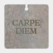 Carpe Diem Stone metal square ornament (Voorkant)