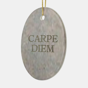 Carpe Diem Stone ovaal keramisch ornament