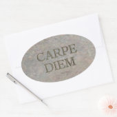 Carpe Diem Stone ovale grote stickers (Envelop)