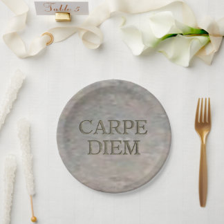 Carpe Diem Stone papier borden Papieren Bordje