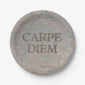 Carpe Diem Stone papier borden Papieren Bordje (Voorkant)