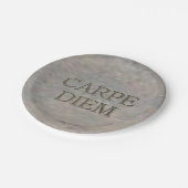 Carpe Diem Stone papier borden Papieren Bordje (Gekanteld)