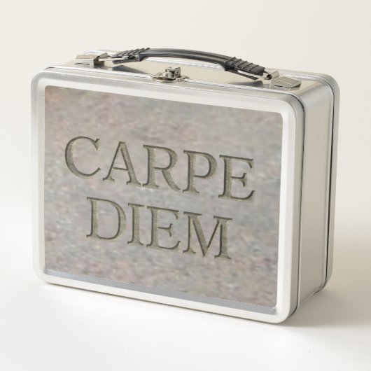 Carpe Diem Stone roestvrij lunchbox (Voorkant)