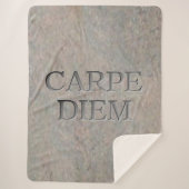 Carpe Diem Stone sherpa deken (Voorkant)