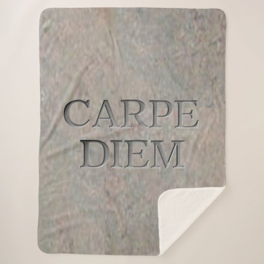 Carpe Diem Stone sherpa deken (Voorkant)