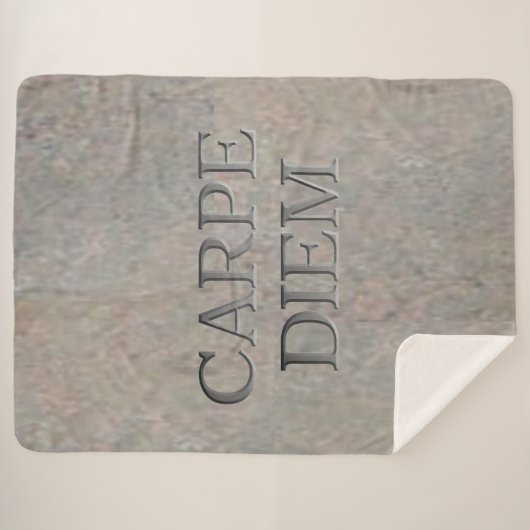 Carpe Diem Stone sherpa deken (Voorkant (horizontaal))