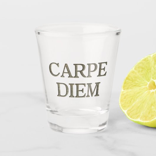 Carpe Diem Stone shot glas (Voorkant)