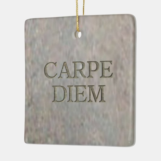 Carpe Diem Stone vierkant ornament (Links)