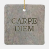 Carpe Diem Stone vierkant ornament (Achterkant)