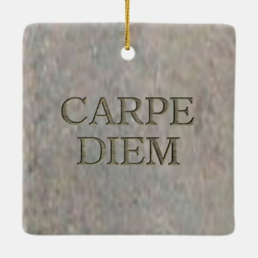 Carpe Diem Stone vierkant ornament (Achterkant)