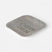 Carpe Diem Stone vierkante papier borden Papieren Bordje (Gebogen)