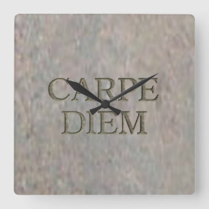 Carpe Diem Stone vierkante wandklok