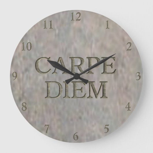 Carpe Diem Stone wandklok (Voorkant)