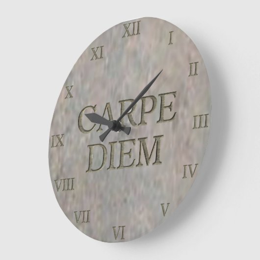 Carpe Diem Stone wandklok Romeinse cijfers (Hoek)