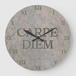 Carpe Diem Stone wandklok Romeinse cijfers