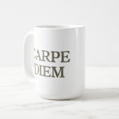 Carpe Diem Stone witte mok (Voorkant links)
