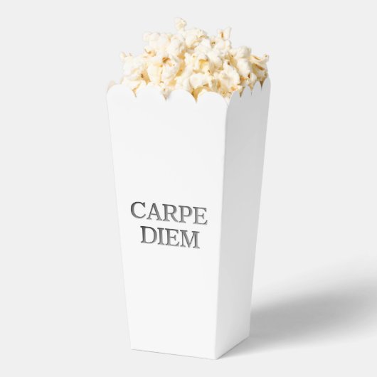 Carpe Diem Stone witte popcorndozen Bedankdoosjes (Popped)