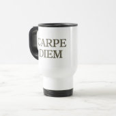 Carpe Diem Stone witte reismok Reisbeker (Voorkant links)