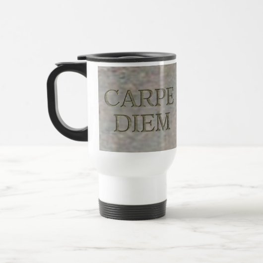 Carpe Diem Stone witte reismok Reisbeker (Links)