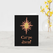 Carpe diem. Sunburst Notecard Kaart (Gele Bloem)